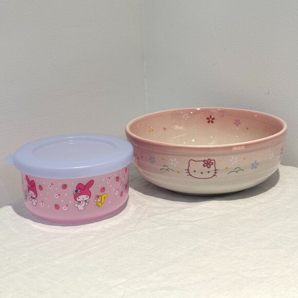 Hello Kitty Bowl & My Melody Tupperware – Sanrio Kawaii Kitchen Set Dining Cook - Picture 2 of 4